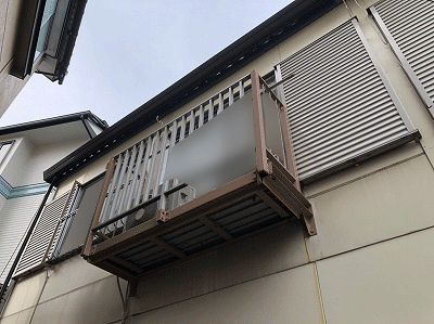 横浜市戸塚区でアパートの鉄骨ベランダの補修