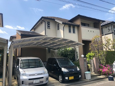 町田市で屋根外壁塗装の施工を行いました。